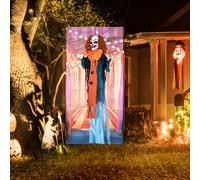 HOMCOM Circus Clown Halloween Decoration, Outdoor Animated Prop for Party