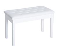 HOMCOM Faux Leather Piano Stool Makeup Stool Bench Dressing Table Seat with Storage 76x36x50cm, White