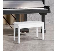 HOMCOM Classic Piano Bench Padded Seat Makeup Stool - White, White