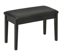 HOMCOM Classic Piano Bench Stool, PU Leather Padded Keyboard Stool with Rubber Wood Legs and Music Storage Compartment, Black