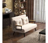 Homcom Click Clack Bed Settee For Living Room, Guest Room In Beige Beige