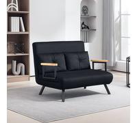 Homcom Click Clack 2 Seater Sofa Bed For Living Room, Guest Room In Black Black One Size