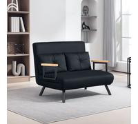 HOMCOM Click Clack 2 Seater Sofa Bed for Living Room, Guest Room in Black HOMCOM Black