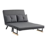 Homcom Click Clack 2 Seater Sofa Bed For Living Room, Guest Room, Dark Grey