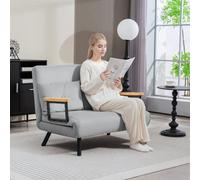 Homcom Click Clack 2 Seater Sofa Bed For Living Room, Guest Room, Light Grey