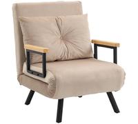 HOMCOM Click Clack 2 Seater Sofa Bed for Living Room, Guest Room, Beige