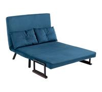 Homcom Click Clack Single Chair Bed Settee For Living Room, Guest Room, Blue