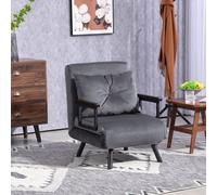 HOMCOM Click Clack Single Chair Bed Settee for Living Room, Guest Room, Grey
