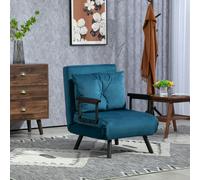 HOMCOM Click Clack Single Chair Bed Settee for Living Room - Blue