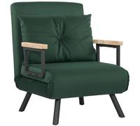 Homcom Click Clack Single Chair Bed Settee For Living Room, Green Green