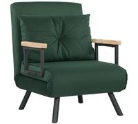 Homcom Click Clack Single Chair Bed Settee For Living Room, Green Green