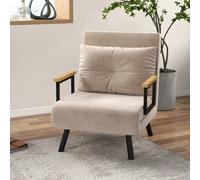 Homcom Click Clack Single Chair Bed Settee For Living Room, Guest Room, Beige