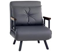 HOMCOM Click Clack Single Chair Bed Settee for Living Room, Guest Room, Grey, Grey