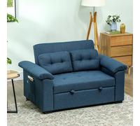 HOMCOM Click Clack Sofa Bed 2 Seater Sofa Bed for Living Room Blue, Blue
