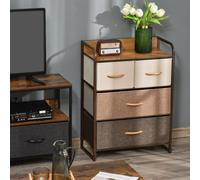 HOMCOM Storage Unit w/ 4 Easy Pull Fabric Drawers, Multi