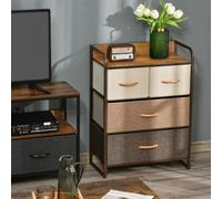 HOMCOM Closet Dresser, Dresser Tower 4 Easy Pull Fabric Drawer Steel Frame