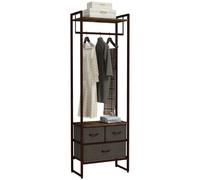 HOMCOM Clothes Hanging Rail + 3 Fabric Drawers | Quality Storage Shelves | Multi