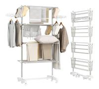 HOMCOM Clothes Rack, Stainless Steel, Silver, 142 x 55 x 172 cm