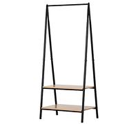 HOMCOM Clothes Rail Metal 2 Tier Shelves 64 x 42.5 x 149 cm Black Frame
