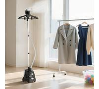 HOMCOM Clothes Steamer, Fabric Garment Steamer for Hanging, with Adjustable Telescopic Pole 41-110 cm, 1.4L, 1950W, 11 Level Steam Adjustment, Black