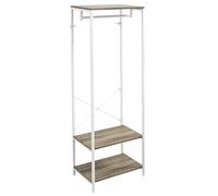 HOMCOM Coat Rack 2-in-1 Clothes Stand Shoe Storage 168cm Grey and White