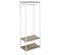 Homcom Coat Rack, 2-In-1 Clothes Stand With Shoe Storage, 168Cm Free Standing Hall Tree With Hanging Rail And 2 Storage Shelves For Hallway, Entryway, Bedroom In Grey Grey