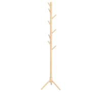 HOMCOM Coat Rack Bamboo Coat Stand with 8 Hooks for Handbags, Natural