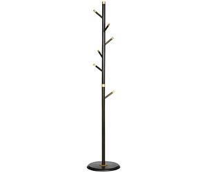 HOMCOM Coat Rack, Freestanding Coat Stand with 6 Hooks and Bamboo Frame for Entryway, Hallway, Bedroom, Living Room, Walnut