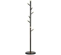 HOMCOM Coat Rack Freestanding Coat Stand with 6 Hooks Bamboo Frame Walnut