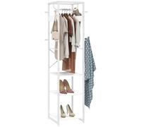 HOMCOM Coat Rack, Freestanding Coat Stand with 8 Hooks and 3 Shelves, Clothes Stand for Hallway, Entryway, Bedroom, 170 x 38.5 x 30 cm, White Wood Grain