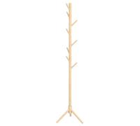 HOMCOM Coat Rack, Freestanding Coat Stand with 8 Hooks and Wooden Frame for Clothes, Bags, Hat Stand for Entryway, Hallway, Bedroom, Living Room, Natural