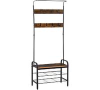 HOMCOM Coat Rack MDF (Medium-Density Fibreboard), Metal 72 x 34 x 185 cm Black