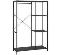 HOMCOM Coat Rack Stand With Hanging Rail And Storage Shelves For Hallway Black | TJ Hughes