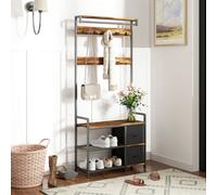 Homcom Coat Rack With Drawer, Hall Tree With Coat Stand, Rustic Brown