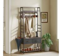 HOMCOM Coat Rack with Shoe Storage & Bench, 6-In-1 Hall Tree in Grey HOMCOM Grey