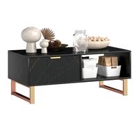 HOMCOM Coffee Table, Living Room Table with Drawer and Open Shelves