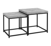 HOMCOM Coffee Table Set of 2, Nest of Tables with 3.5cm Thick Tabletop, Grey