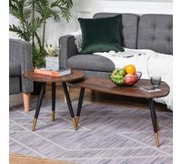 HOMCOM Coffee Table Set Of 2 Nesting End Side Tables Living Room Home Office