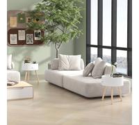 HOMCOM Coffee Table with Drawer & Wood Legs for Bedroom, Set of 2, White HOMCOM White