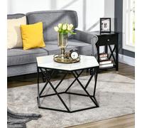 Homcom Coffee Table with High Gloss Marble Effect Table Top