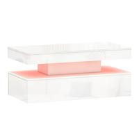 HOMCOM Coffee Table with Storage, High Gloss Living Room Table with LED, White Aosom UK