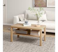 HOMCOM Coffee Table with Storage Shelf, Rectangular Centre Table, Natural - 45 - Coffee table - Not applicable