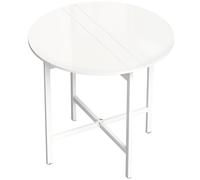 HOMCOM Collapsible Drop Leaf Table, Folding Dining Table for Small Spaces, Extendable Kitchen Table with Steel Frame, White