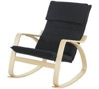 Homcom Comfortable Relax Rocking Chair With High Back And Headrest, Black Black