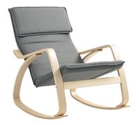 Comfortable Relax Rocking Chair with High Back, Grey HOMCOM Grey One Size