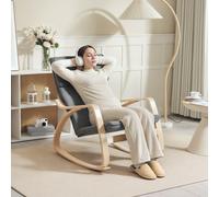 Homcom Comfortable Relax Rocking Chair, Lounge Chair Recliner With Headrest In Grey Grey One Size