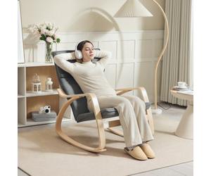 Homcom Comfortable Upholstered Relax Rocking Chair With High Back, Grey