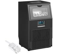 HOMCOM Commercial Ice Maker Machine, Freestanding Industrial Ice Cube Maker with Digital Control, Ice Scoop, Self-cleaning, 4kg Ice Storage, 30kg/24 Hours for Home, Office, Bar, Restaurant, Black