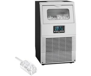 HOMCOM Commercial Ice Maker Machine, Freestanding Industrial Ice Cube Maker with Digital Control, Ice Scoop, Self-cleaning, 4kg Ice Storage, 30kg/24 Hours for Home, Office, Bar, Restaurant, Silver