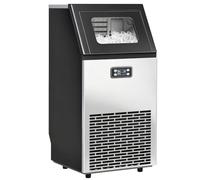 HOMCOM Commercial Ice Maker Machine, Self-Cleaning, Stainless Steel, 11kg | Freestanding Ice Machine, LCD Display, 45kg/24 Hours, for Home, Office, Bar, Restaurant, Supermarkets